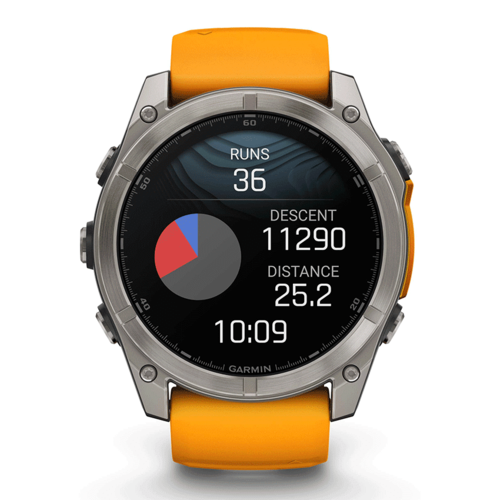 שעון ספורט fēnix® 8 – 51mm AMOLED Sapphire TITANIUM - שחור & כתום