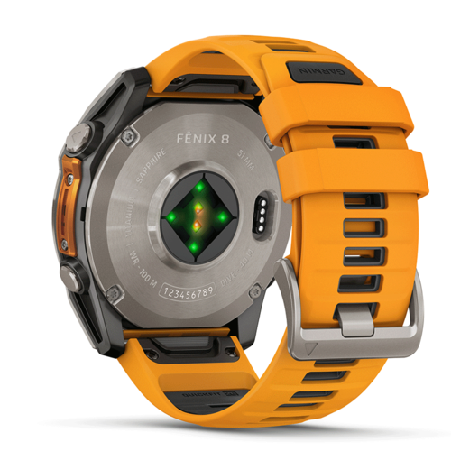 שעון ספורט fēnix® 8 – 51mm AMOLED Sapphire TITANIUM - שחור & כתום