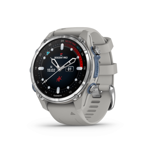 שעון ספורט חכם ומחשבון צלילה Descent Mk3 | 43mm - אפור & כסוף