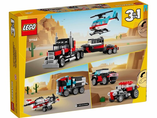 לגו קריאטור 3 ב-1 משאית גרר עם מסוק (31146)