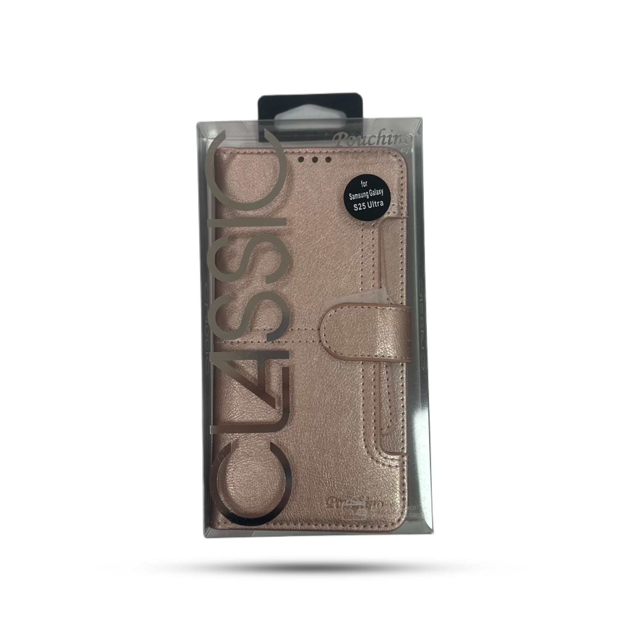 נרתיק ספר Pouchino TASCA for Galaxy S25 Ultra Rose Gold