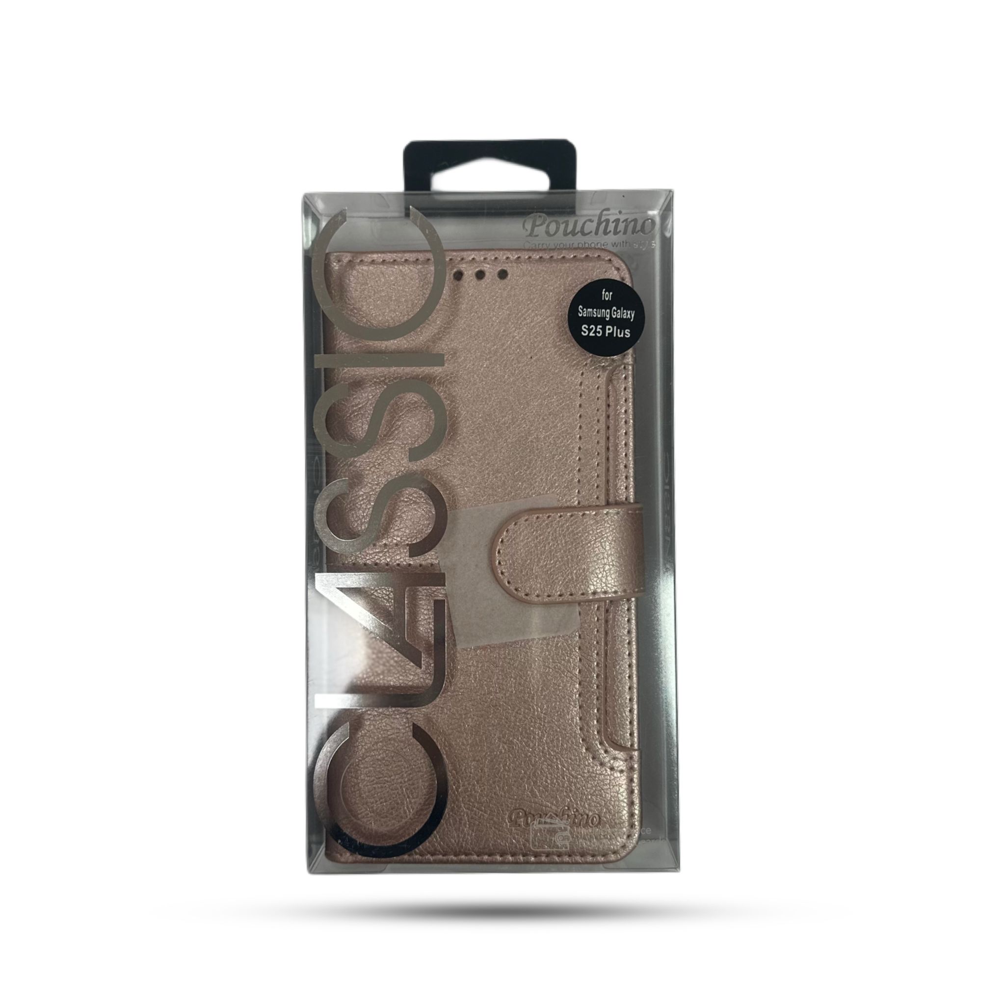 נרתיק ספר Pouchino TASCA for Galaxy S25 Plus Rose Gold