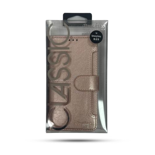 נרתיק ספר Pouchino TASCA for Galaxy S25 Plus Rose Gold