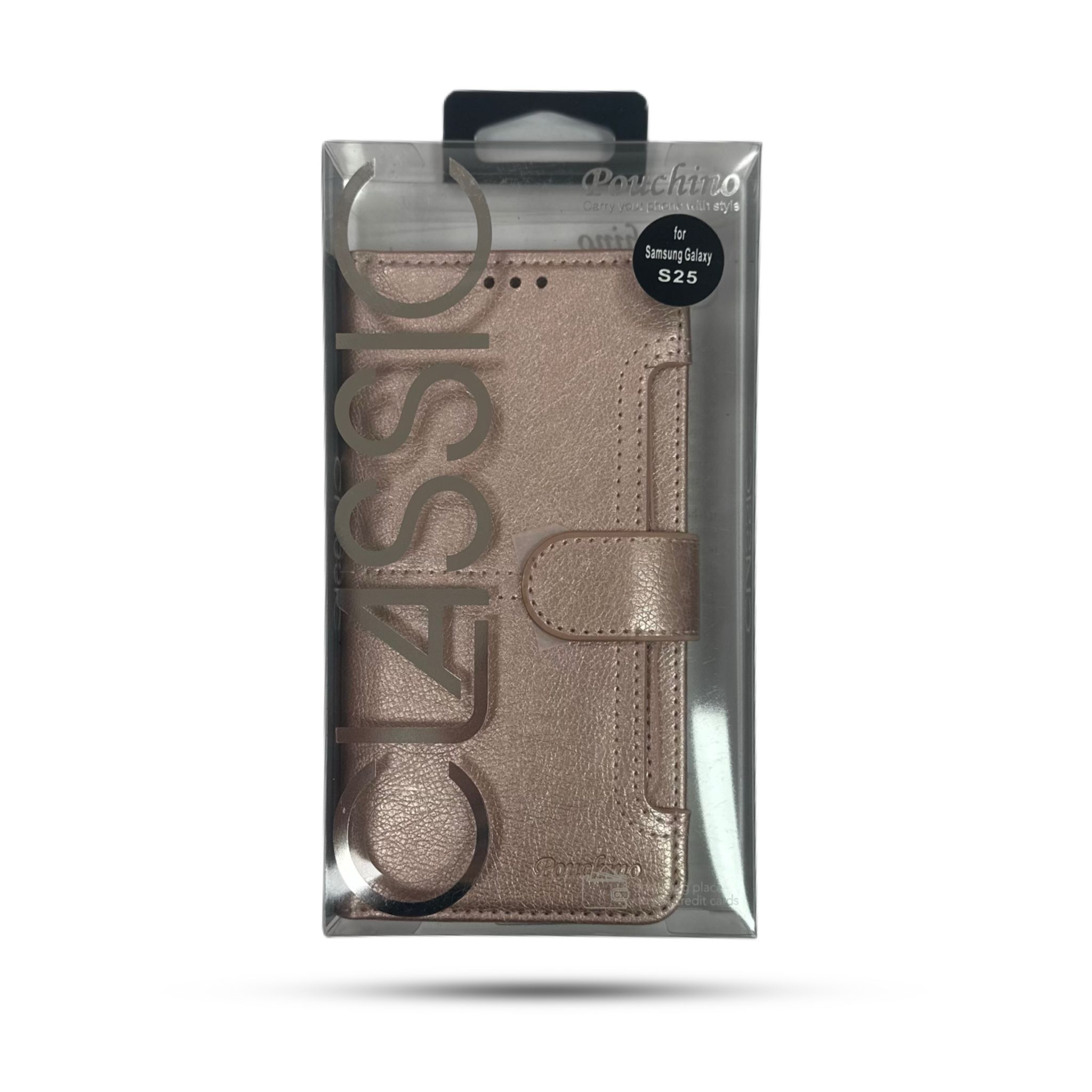 נרתיק ספר Pouchino TASCA for Galaxy S25 Plus Rose Gold
