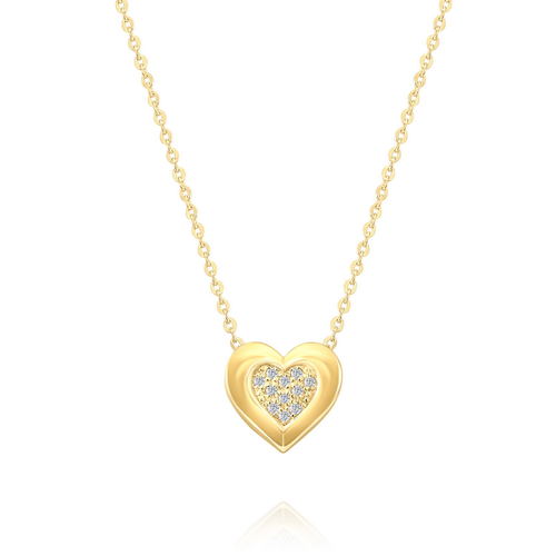 שרשרת תליון LOVE ויהלומים זהב 14K