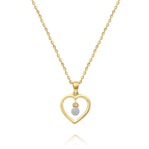 שרשרת תליון LOVE ויהלומים זהב 14K