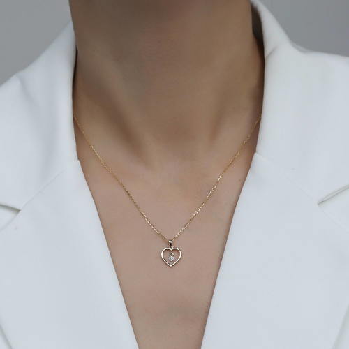 שרשרת תליון LOVE ויהלומים זהב 14K