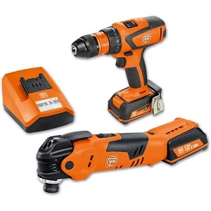 סט נטען 12V מקדחה/מברגה + מולטיטול + 2 סוללות Fein AFMT12Q 
