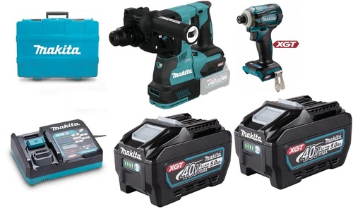 סט אימפקט ופטישון 40V כולל 2 סוללות 5AH מתוצרת Makita