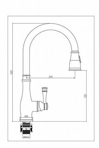 ברז נשלף לכיור מטבח | כרום ניקל | 777000 | דגם וינה | יועם YOAM