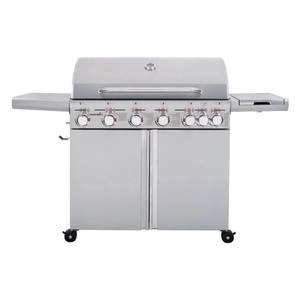 גריל גז 6 מבערים Char Grill + כירת צד KYQ-6S נירוסטה