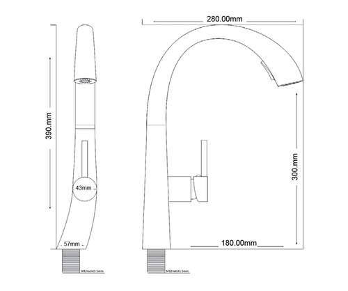 ברז נשלף לכיור מטבח | זהב מוברש | 7473 | דגם PERFECT פרפקט | יועם YOAM