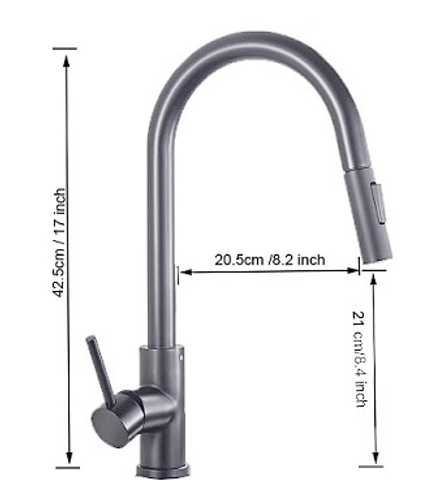 ברז נשלף לכיור מטבח | שחור | 787009 | דגם YV | יועם YOAM
