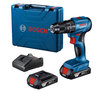 מברגה/מקדחה 18V מנוע ללא פחמים רוטטת 2 סוללות 2.0AH ומטען GSB 185 LI 