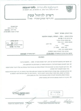רישון לניהול עסק