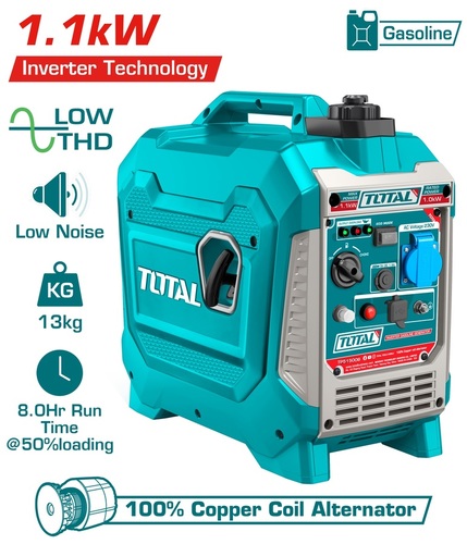 גנרטור בנזין אינוורטר מושתק 1.1KW בנזין ללא סטרטר TOTAL