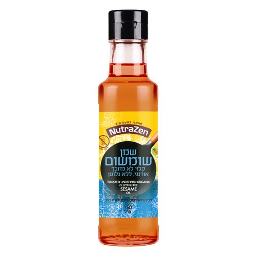 NutraZen שמן שומשום קלוי לא מזוכך אורגני ללא גלוטן