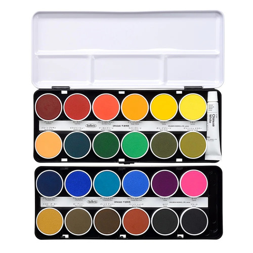 סט של 24 צבעי מים OPAQUE  WATERCOLOURS CAKE COLORS 