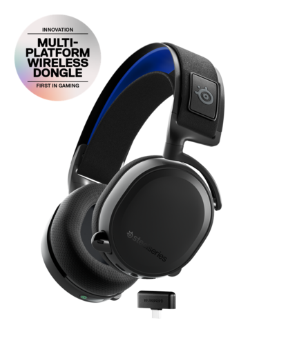 אוזניות גיימינג אלחוטיות צבע שחור +Steelseries Arctis 7P עבור פלייסטשיין