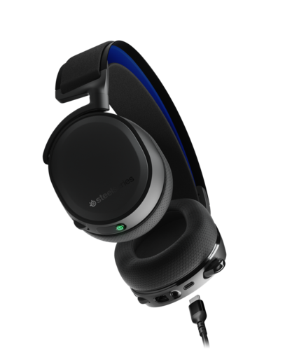 אוזניות גיימינג אלחוטיות צבע שחור +Steelseries Arctis 7P עבור פלייסטשיין