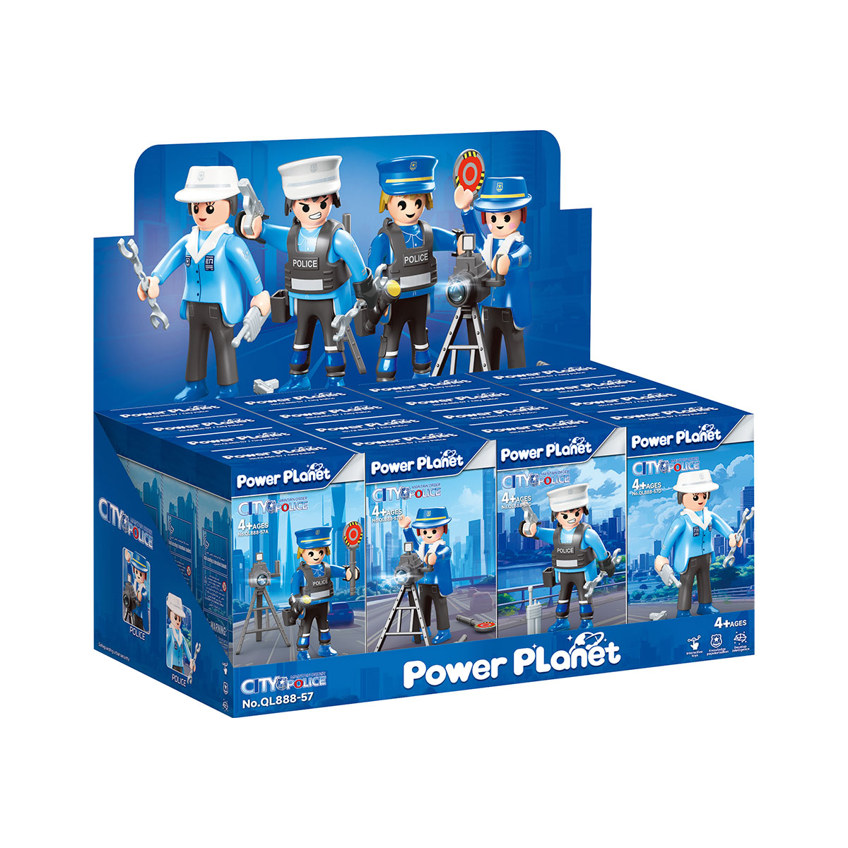 שוטרים לבחירה מתוך 4 דמויות POWER PLANET