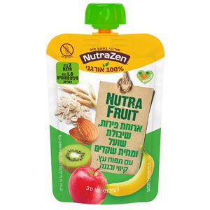 NutraZen ארוחת פירות תפוח עץ קיווי ובננה שיבולת שועל ומחית שקדים ללא גלוטן