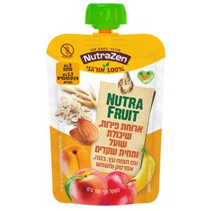NutraZen ארוחת פירות תפוח עץ בננה אפרסק ומשמש שיבולת שועל ומחית שקדים ללא גלוטן