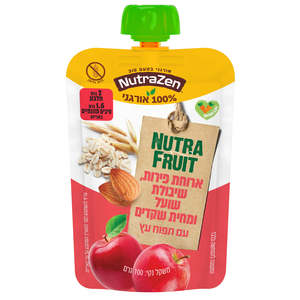 NutraZen ארוחת פירות תפוח עץ שיבולת שועל ומחית שקדים ללא גלוטן