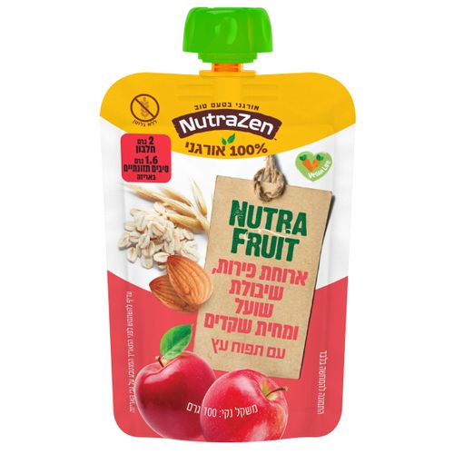 NutraZen ארוחת פירות תפוח עץ שיבולת שועל ומחית שקדים ללא גלוטן