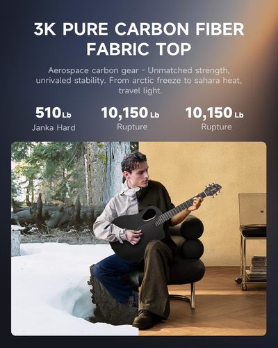 גיטרה אקוסטית קרבון EC6963 עם טופ העשוי מסיבי פחמן RISING G1 CARBON הכוללת תיק ומוצרים נלווים מבית DONNER
