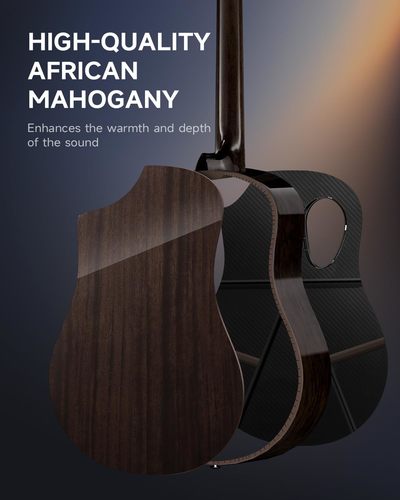 גיטרה אקוסטית קרבון EC6963 עם טופ העשוי מסיבי פחמן RISING G1 CARBON הכוללת תיק ומוצרים נלווים מבית DONNER