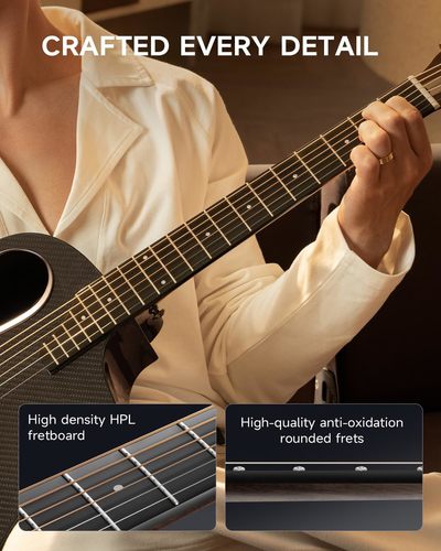 גיטרה אקוסטית קרבון EC6963 עם טופ העשוי מסיבי פחמן RISING G1 CARBON הכוללת תיק ומוצרים נלווים מבית DONNER