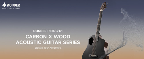 גיטרה אקוסטית קרבון EC6963 עם טופ העשוי מסיבי פחמן RISING G1 CARBON הכוללת תיק ומוצרים נלווים מבית DONNER