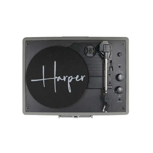פטיפון בעיצוב רטרו Harper HRT-10 - אפור