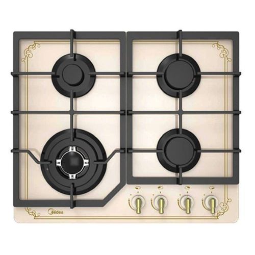 כיריים גז 4 להבות Midea 4 60G40ME084-GFT Retro Collection זכוכית שמנת