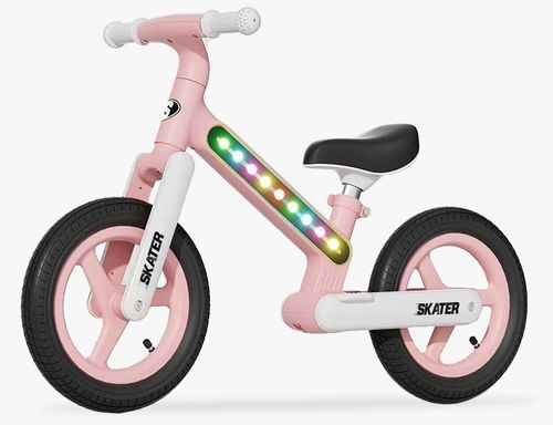 אופני איזון ודחיפה פס תאורת LED צבעוני - ורוד SKATER Sport Pro