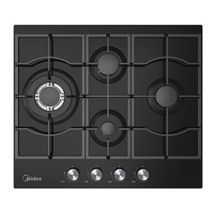 כיריים גז 4 להבות Midea 60GM097 *סופר טורבו - זכוכית שחורה