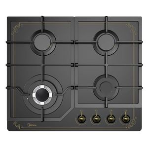 כיריים גז 4 להבות Midea 60GJ084 זכוכית שחורה
