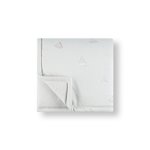 שמיכת חורף קטנה 80X80 מיננה ליין וינטג’ סירות תכלת– Minene