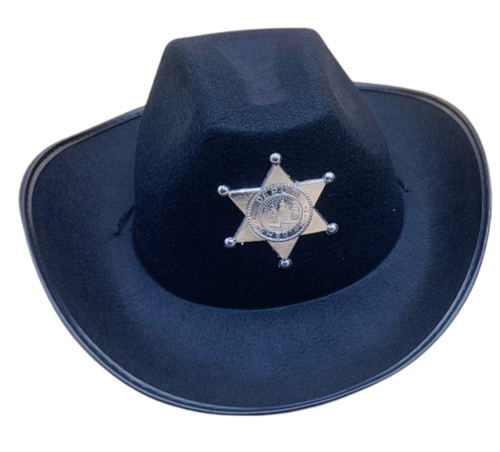כובע בוקרים שחור עם סמל