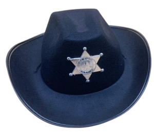 כובע בוקרים שחור עם סמל