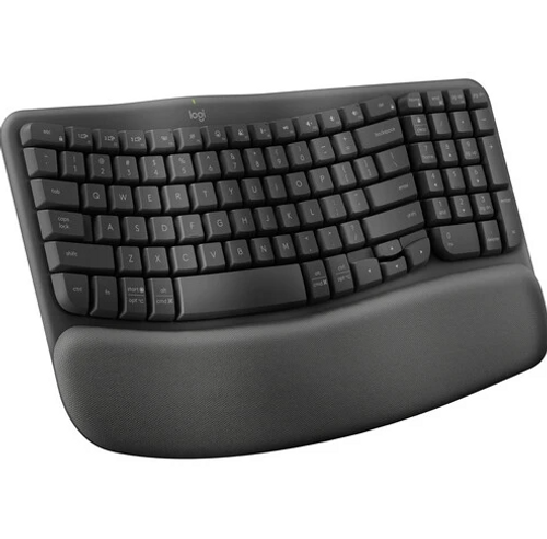 מקלדת ארגונומית אלחוטית Logitech WAVE KEYS-בצבע שחור