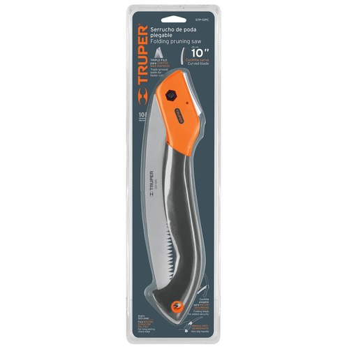 משור מתקפל TRUPER STP-10PC עם להב מעוקל, מנגנון נעילה וידית TPR ארגונומית