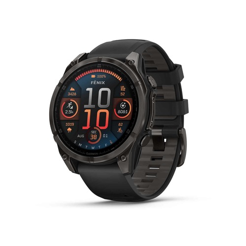 שעון ספורט Garmin Fenix 8 47mm AMOLED Sapphire Titanium, שנתיים אחריות יבואן רשמי