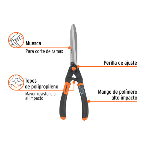מזמרת גיזום TRUPER T-18 עם להב פלדת פחמן וידיות Comfort Grip