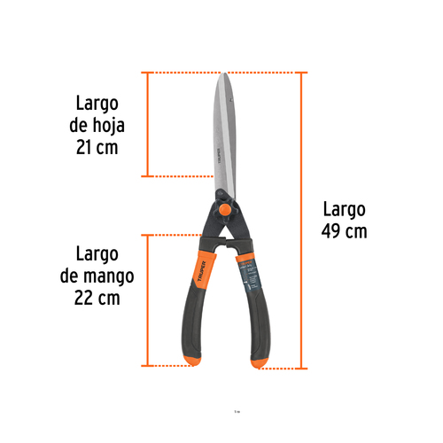 מזמרת גיזום TRUPER T-18 עם להב פלדת פחמן וידיות Comfort Grip