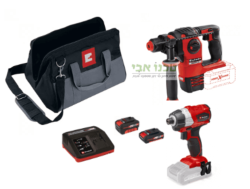  SET-GERMANY  סט מקצועי 18V אימפקט + פטישון בראשלס EINHELL 