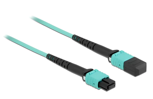 Total Cable Solutions MTP QSFP 8 Fiber Optic Cable – OM4 3mm, 3.5M, Female To Female