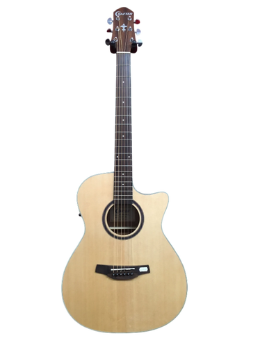 גיטרה אקוסטית מוגברת HT-100CE/OP-N עם Cutaway בצבע טבעי + תיק מרופד מבית Crafter