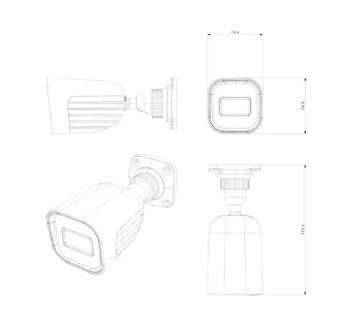 מצלמה צינור Porovision 4Mp 3K I2-33K0AB-28 עדשה 2.8 מ